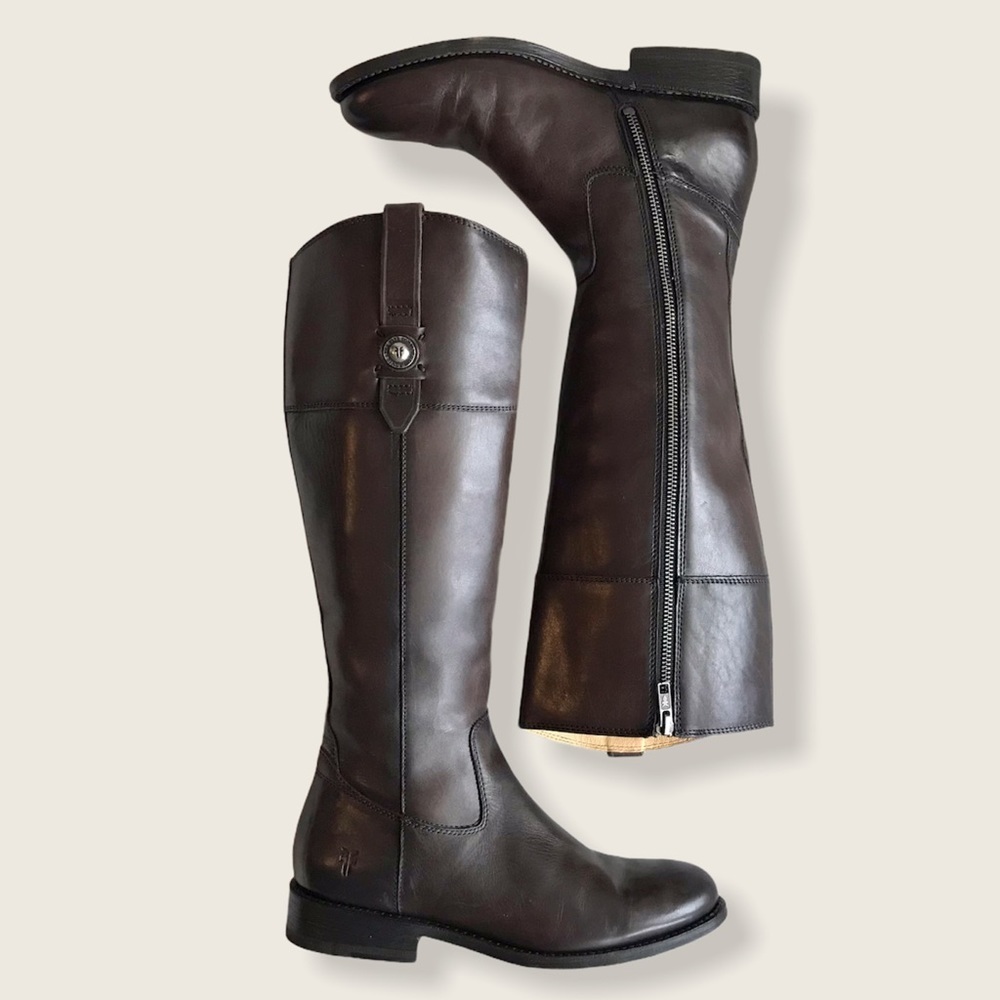 Frye Jayden Button Knee High Leather Riding Boots - Picture 14 of 16
